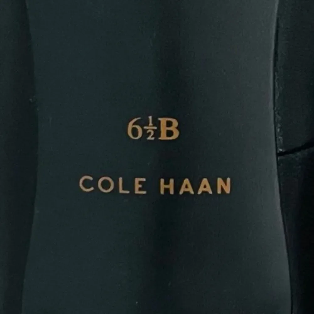COLE HAAN Brand Bow Black Leather Pointed Toe Stiletto Heels Pumps - US 6.5